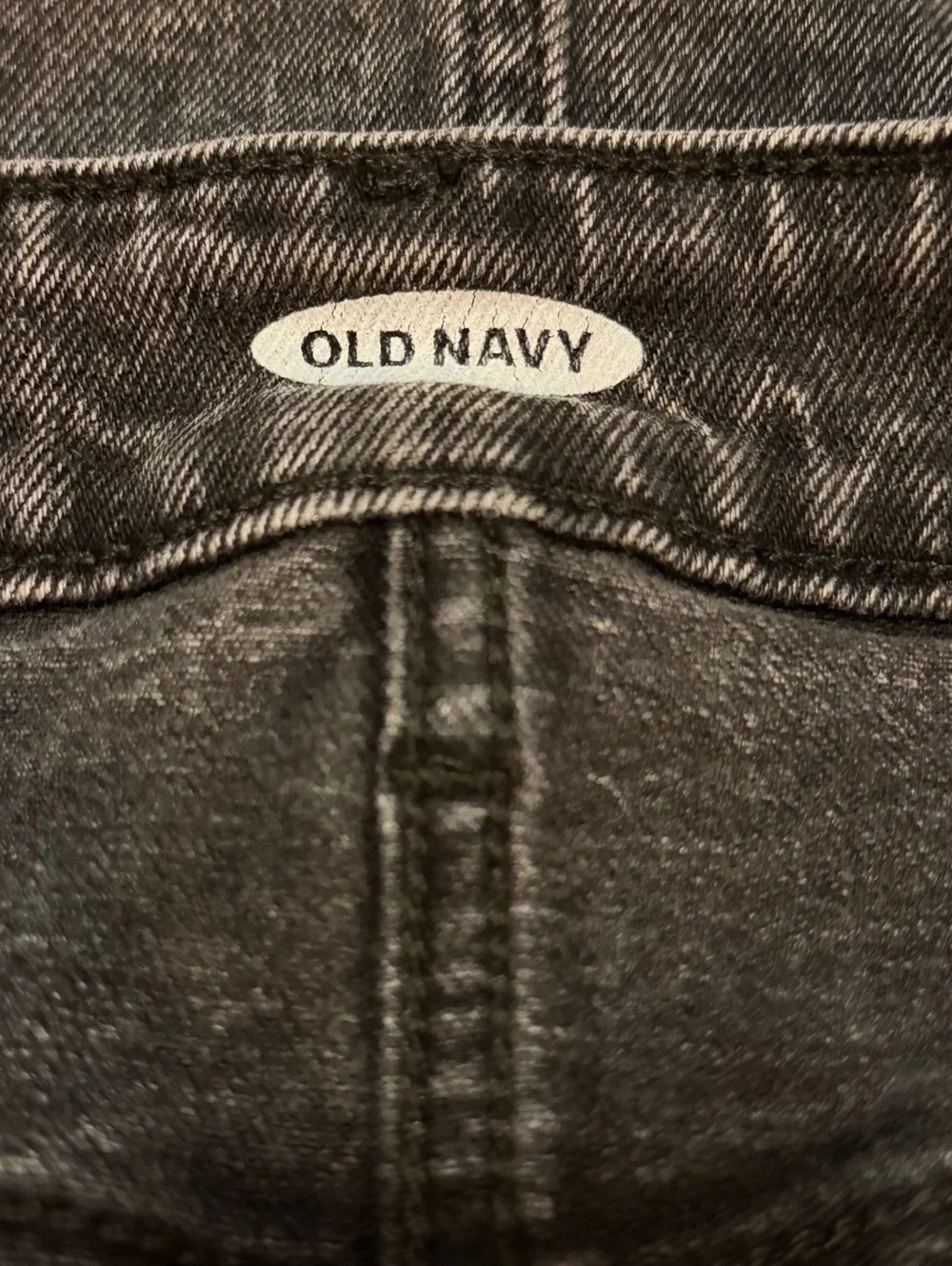 Old Navy Size 10 Black Acid Wash Raw Hem Denim Mini Skirt